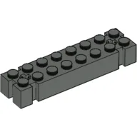 Brick Special 2 x 8 with Axle Hole and Grooves at each End / Dark Gray