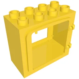 Duplo Door / Window Frame with Raised Door Outline, Completely Open Back / Yellow