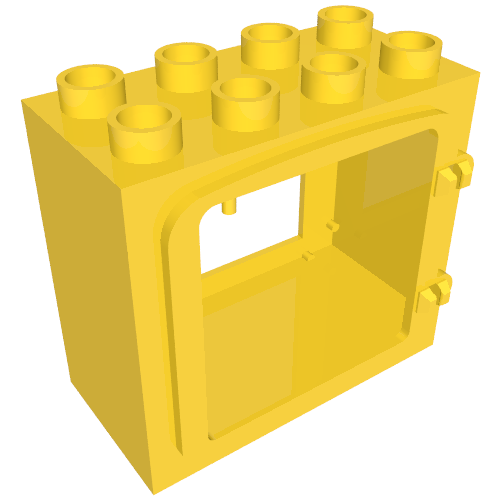 Lego Duplo Door / Window Frame with Raised Door Outline, Completely Open Back / Yellow