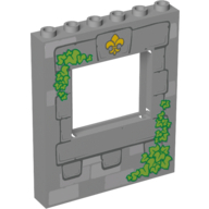 Lego Panel 1 x 6 x 6 with Window with Fleur de Lis and Leaves Print