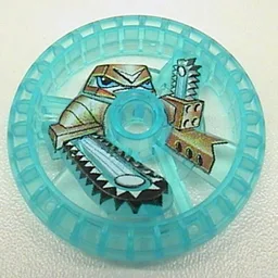 Technic Disc 5 x 5 Notched, Chain-Saw Print / Trans-Light Blue