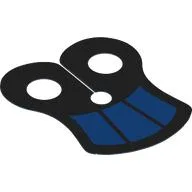 Neckwear Cape, Pauldron with 3 Dark Blue Squares Print / Blue