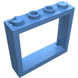 Window 1 x 4 x 3 without Shutter Tabs / Medium Blue