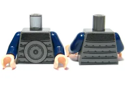 Torso Armor with Large Disk and Chain Mail Pattern / Dark Blue Arms / Light Nougat Hands