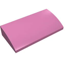 Brick Curved 2 x 4 x 2/3 No Studs, with Bottom Tubes / Dark Pink