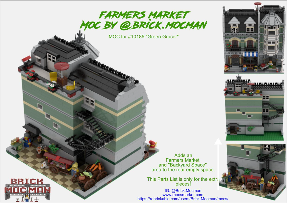 Lego Farmers Market - Backyard MOC for set #10185 "Green Grocer"