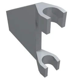 Flag 2 x 2 Trapezoid with Flat Area between Clips / Light Bluish Gray