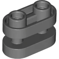 Brick Special 1 x 2 Rounded with Center Bars / Dark Bluish Gray
