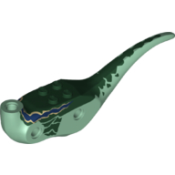 Lego Animal Body Part, Dinosaur, Raptor Body with Dark Green Markings Print / Sand Green