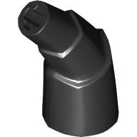 Animal Body Part, Horn Stacked 45 deg. with Axle Connectors / Black