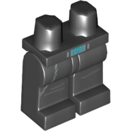 Lego Hips and Black Legs with Silver Belt Buckle, Silver Chain on Right Pocket Print / Black