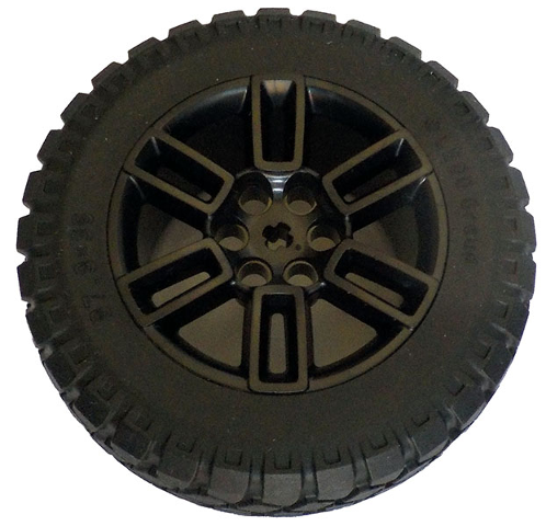Lego Wheel 56mm D. x 34mm Technic Racing Medium, 6 Pin Holes, Axle Hole, Open Spokes with Black Tire 87.9 x 36 (49294 / 4455)
