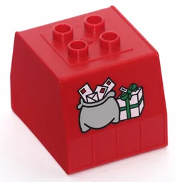 Duplo Train Freight Container with Mail Bag and Box Print / Red