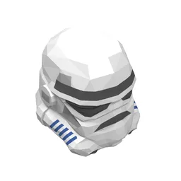 Helmet Stormtrooper, Dark Blue Vents Print / White