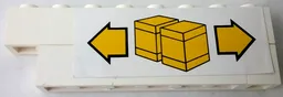 Stickered Assembly 8 x 1 x 2 with Yellow Boxes and Arrows Pattern Model Right Side (Sticker) - Set 6377