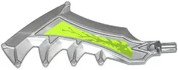 Hero Factory Weapon, Axe / Sword with Jagged Blade with Splatters on Lime Background Pattern Right (Sticker) - Set 70132