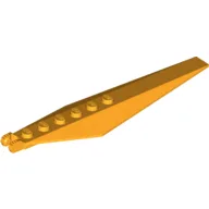 Hinge Plate 1 x 12 Locking with Angled Side Extensions and Tapered Ends, 7 Teeth / Bright Light Orange