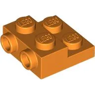 Plate Special 2 x 2 x 2/3 with Two Studs On Side and Two Raised [Half Hollow Anti-stud] - Updated Version / Orange
