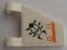 Flag 2 x 2 Trapezoid with Flat Edge with Black Scarab, Orange Lines and Rectangle Pattern Model Right Side (Sticker) - Set 7693