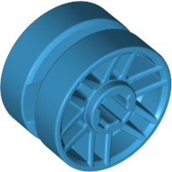 Lego Wheel 14mm D. x 9.9mm with Centre Groove, Fake Bolts and 6 Spokes / Dark Azure