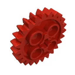 Technic Gear 24 Tooth [New Style with Single Axle Hole] / Red