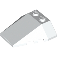 Lego Brick Wedged, Sloped 4 x 4 Triple, Stud Notches / White
