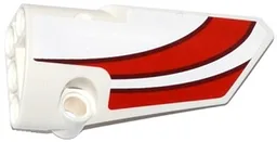 Technic, Panel Fairing # 4 Small Smooth Long, Side B with Red Curved Stripes Pattern (Sticker) - Set 42040