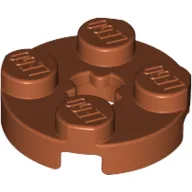 Plate Round 2 x 2 with Axle Hole Type 1 (+ Opening) / Dark Orange