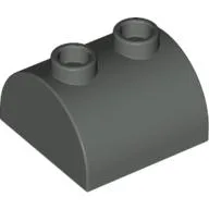 Brick Curved 2 x 2, Two Top Studs / Dark Gray
