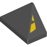 Lego Brick Sloped 45° 2 x 1 Triple with Inside Stud Holder and Triangular Yellow Eyes Print
