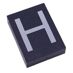 Modulex Tile 3 x 4 with White 'H' Print, without Internal Supports / Modulex Tile Blue