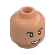 Minifig Head Cristiano Ronaldo, Black Eyebrows, Cheek Lines, Grin with Teeth / Open Mouth Scream