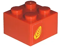 Brick 2 x 2 with Wheat Spike Pattern on Both Sides (Stickers) - Set 7634