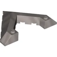 Brick Wedged, Sloped 45° 6 x 8 with Pointed Cutout / Flat Silver