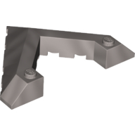 Lego Brick Wedged, Sloped 45° 6 x 8 with Pointed Cutout / Flat Silver