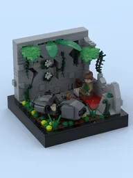 Diorama "Shelter in the ruins"