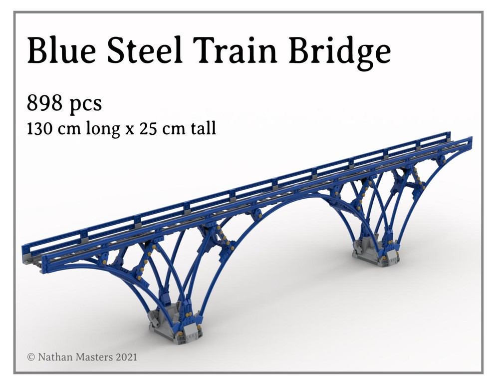 Lego Blue Steel Train Bridge