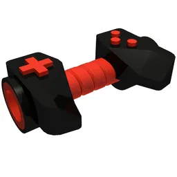 Game Controller / Weapon Hilt with Red Buttons Pattern / Black