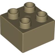 Lego Duplo Brick 2 x 2 / Flat Dark Gold