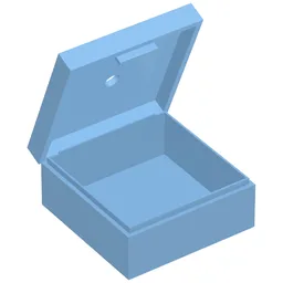 Box 3.5 x 3.5 x 1.3 with Hinged Lid / Medium Blue