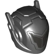 Helmet with Antennae and Silver Visor Print / Black