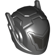 Lego Helmet with Antennae and Silver Visor Print / Black