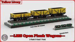 (Yellow) LMS Open Plank Wagons (8w)