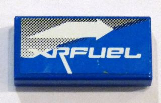Lego Tile 1 x 2 with White Arrow Right and 'XRFUEL' on Blue and Gray Pattern (Sticker) - Set 8662
