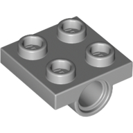 Lego Plate Special 2 x 2 with 1 Pin Hole [Split Underside Ribs] / Light Bluish Gray