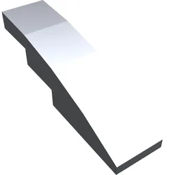 Brick Curved 4 x 1 No Studs [Stud Holder with Symmetric Ridges] / Metallic Silver