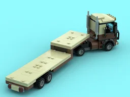 Flatbed Trailer with Cab and Cargo