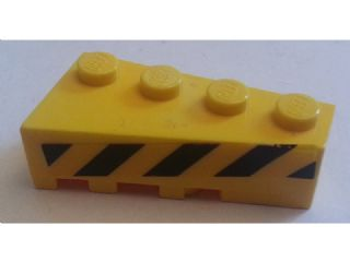 Lego Wedge 4 x 2 Right with Black and Yellow Danger Stripes Pattern (Sticker) - Set 7243