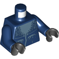 Lego Torso Manta Ray Chest Print, Dark Blue Arms, Black Hands / Dark Blue