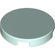 Tile Round 2 x 2 with Bottom Stud Holder / Light Aqua